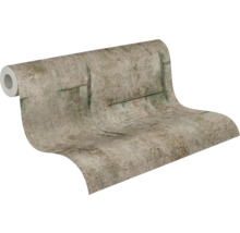 Rouleau de papier peint aspect béton avec éléments de corde