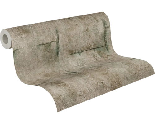 Rouleau de papier peint aspect béton avec éléments de corde