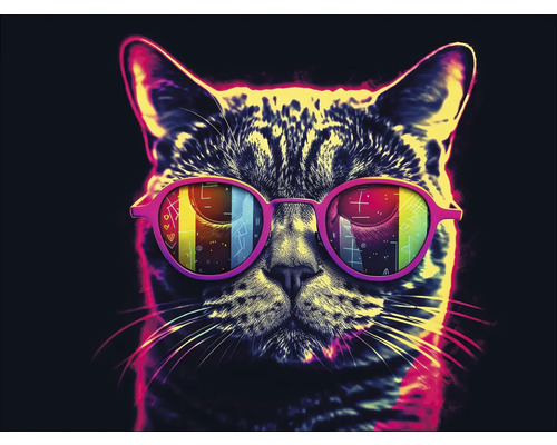 Katze mit Brille
