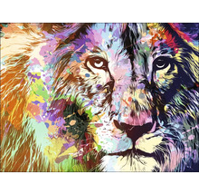 Peinture avec motif de lion dans un style moderne