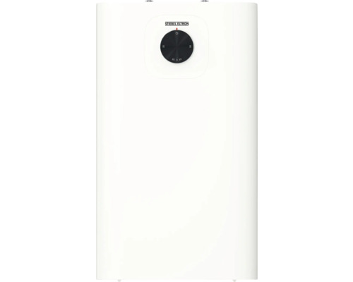 Elektrischer Warmwasserspeicher mit Temperaturregler und Stiebel Eltron Logo