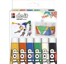 Marabu Do It Satin Matt Set de peinture pour loisirs créatifs avec six tubes de 36 ml