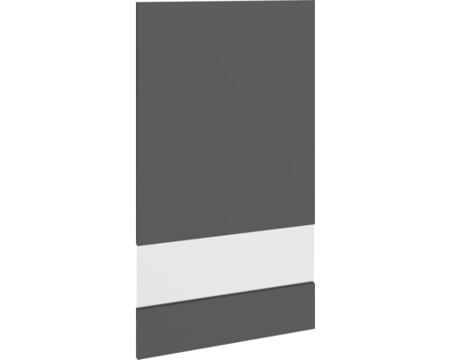 PICCANTE Smart porte en verre à segment pour armoire haute 50 x 89,2 cm anthracite mat avec bord épais « Q » Panneau décoratif avec bande décorative