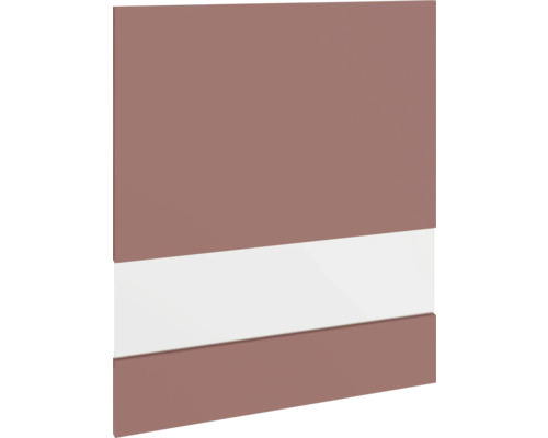 PICCANTE Smart porte en verre à segment pour armoire haute 60 x 70 cm rouge rouille mat avec bord épais « P » Façade de meuble avec élément de design