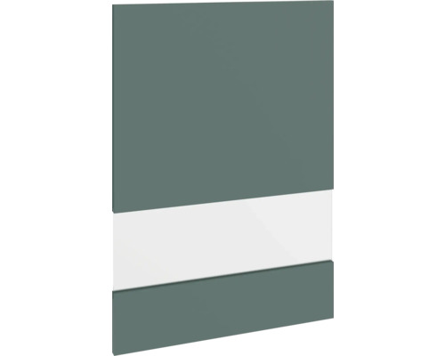 PICCANTE Smart Porte en verre à segment pour armoire haute 50 x 70 cm vert pierre mat avec bord épais "O" Panneau décoratif pour la construction de meubles