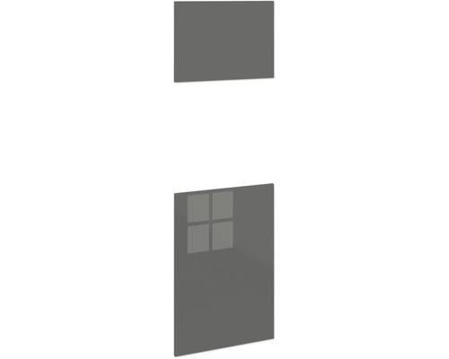 PICCANTE Smart Set de façade armoire haute pour four et réfrigérateur 2 portes pivotantes anthracite brillant "AS" Porte de meuble de cuisine
