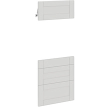 Deux portes de meubles blanches avec structure à lamelles