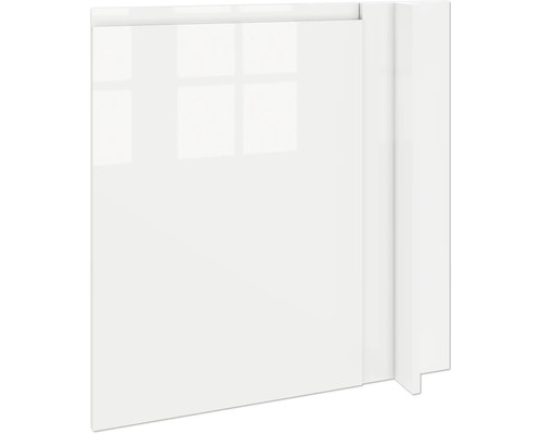 PICCANTE Smart Façade meuble bas d'angle 100 cm 1 porte pivotante blanc haute brillance peint avec poignée encastrée intégrée "AG" Vue détaillée d'une façade de cuisine