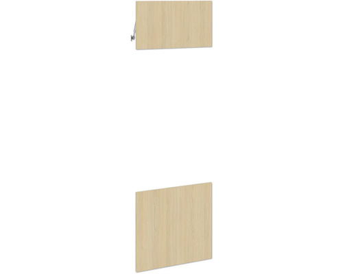 PICCANTE Smart Set de façade armoire haute pour microondes et four 1 trappe et 1 porte pivotante chêne clair reproduction avec bord épais "AR" Abattant en bois pour meubles avec ferrures