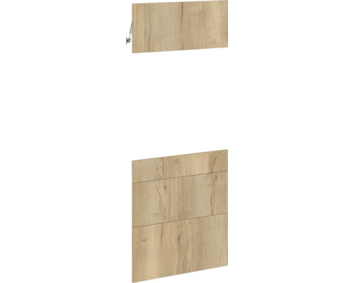 PICCANTE Smart Set de façade armoire midi pour four 1 trappe, 1 cache de tiroir et 2 caches de tablettes chêne sauvage reproduction avec bord épais "AM" Façade de meuble en bois