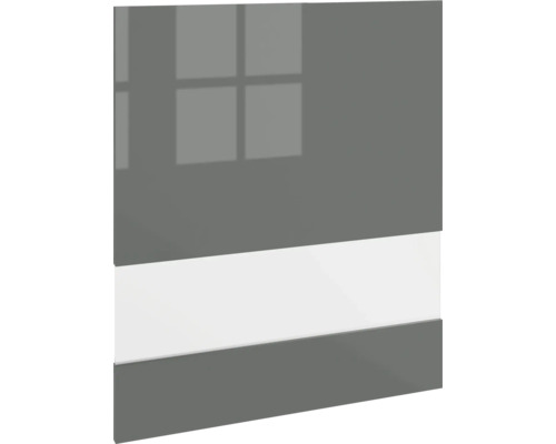 PICCANTE Smart Porte en verre à segment pour armoire haute 60 x 70 cm anthracite brillant "P" Façade de cuisine avec bande horizontale