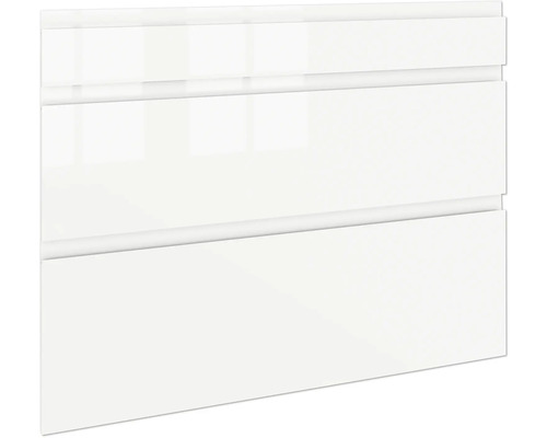 PICCANTE Smart Set de façade meuble bas 90 cm 1 tiroir avec 2 tablettes blanc haute brillance peint avec poignée encastrée intégrée "AD" Façade d'armoire avec surface lisse