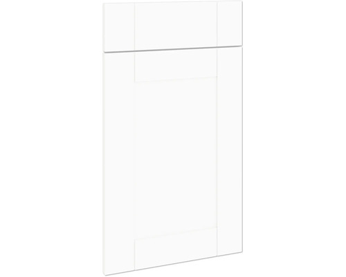 PICCANTE Smart Frontenset Unterschrank 40 cm 1 Drehtür und 1 Schubkastenblende Landhaus weiß matt "Y" Schranktür im Kassetten Design