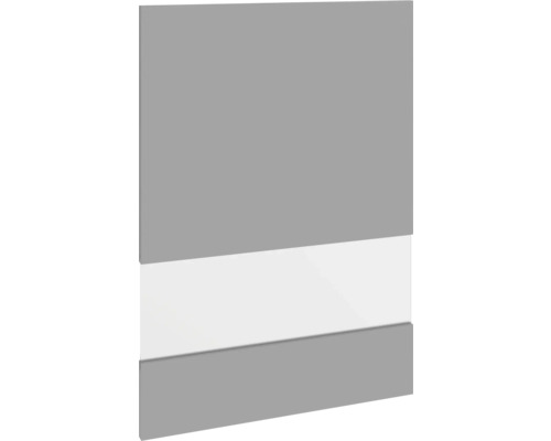 PICCANTE Smart Porte en verre à segment pour armoire haute 50 x 70 cm gris basalte mat avec bord épais "O" Façade de meuble grise avec insert blanc