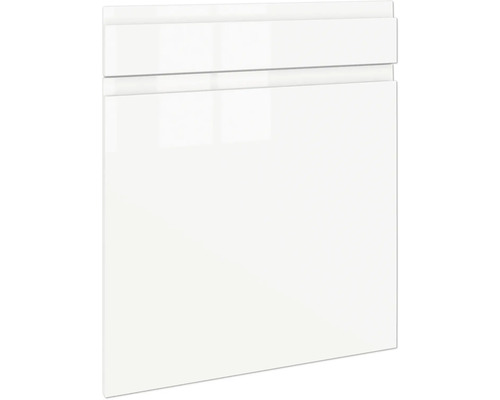 PICCANTE Smart Set de façade meuble bas 60 cm 1 porte pivotante et 1 cache de tiroir blanc haute brillance peint avec poignée encastrée intégrée « AA » Porte de placard