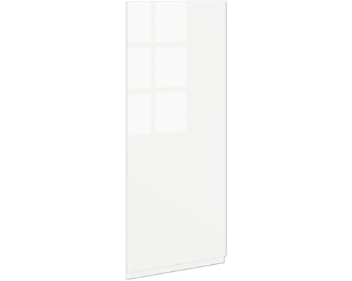 PICCANTE Smart Porte d'armoire pour meuble haut d'angle 60 cm H:89,2 cm blanc haute brillance peint avec poignée encastrée intégrée "L" Porte de placard