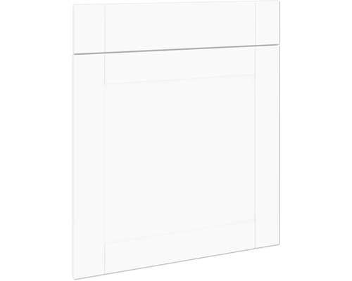 PICCANTE Smart Set de façade meuble bas 60 cm 1 porte pivotante et 1 cache de tiroir maison de campagne blanc mat « AA » Façade de meuble de cuisine avec aspect cadre