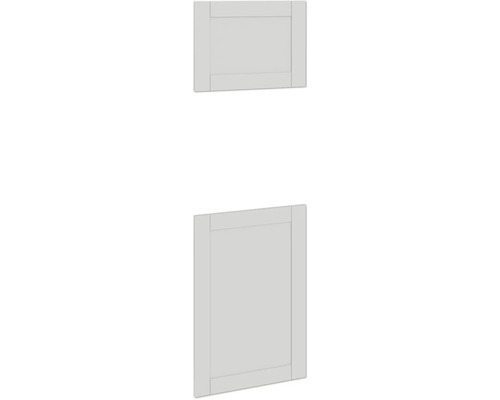 PICCANTE Smart Set de façade armoire haute pour four et réfrigérateur 2 portes pivotantes maison de campagne gris mat "AS" Porte d'armoire avec cadre