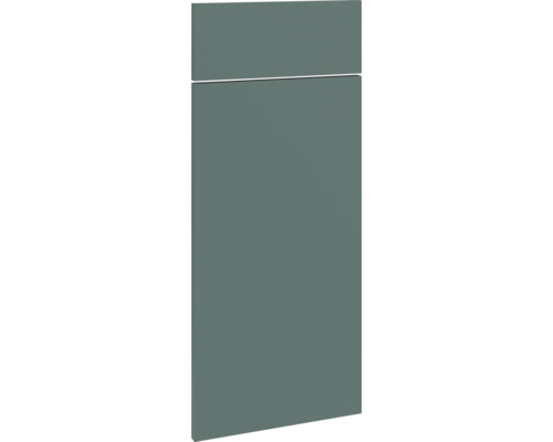 PICCANTE Smart Frontenset Unterschrank 30 cm 1 Drehtür und 1 Schubkastenblende steingrün matt mit Dickkante "X" Schrankfront