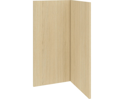 PICCANTE Smart Set de façade meuble bas d'angle 90 cm 2 portes pivotantes chêne clair reproduction avec bord épais "AH" Meuble en bois