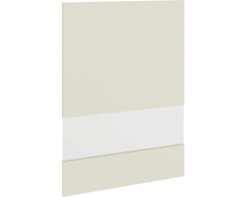 PICCANTE Smart Segmentglastür für Oberschrank 50 x 70 cm sandbeige seidenmatt mit Dickkante "O" Dekorplatte zur Wandgestaltung