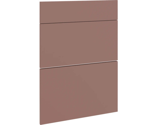 PICCANTE Smart Frontenset Unterschrank 50 cm 1 Schubkastenblende und 2 Auszugblenden rostrot matt mit Dickkante "AB" Schrankfronten
