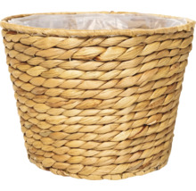 Cache-pot tressé en matériau naturel avec insert en plastique