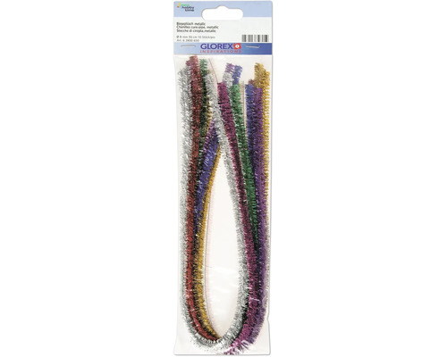 Metallic Biegeplüsch, 8 mm Durchmesser, 50 cm Länge, 10 Stück