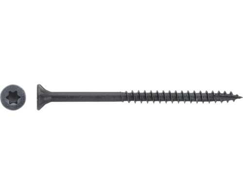 Spanplattenschraube Senkkopf m. I-Stern und Schneidkerbe 4x70 mm HCP schwarz 100 Stück Metallschraube mit Torx Antrieb