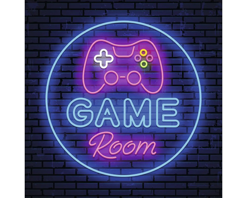 Enseigne au néon pour une salle de jeux avec symbole de contrôleur