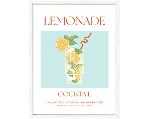 Image encadrée avec un motif de cocktail de limonade au citron