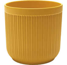 Gelber Pflanztopf mit Rillenmuster