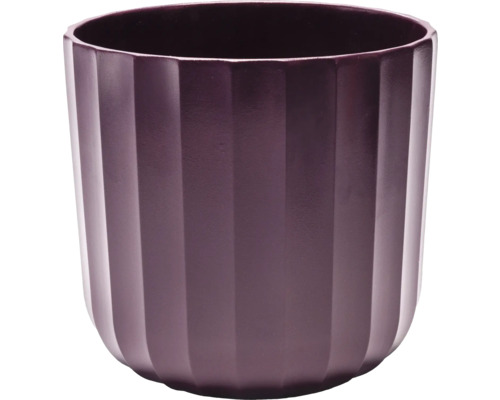 Blumentopf Alma Keramik Ø 27 cm H 26 cm aubergine Pflanztopf mit Rillenstruktur