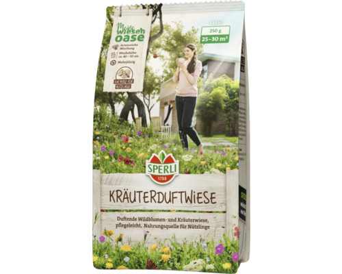 Sachet de graines de prairie parfumée aux herbes Sperli pour un mélange riche en espèces et une source de nourriture pour les insectes utiles