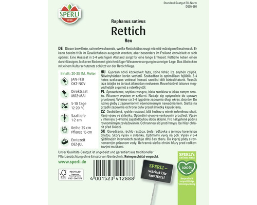 Samenpackung Rettich Rex der Marke Sperli