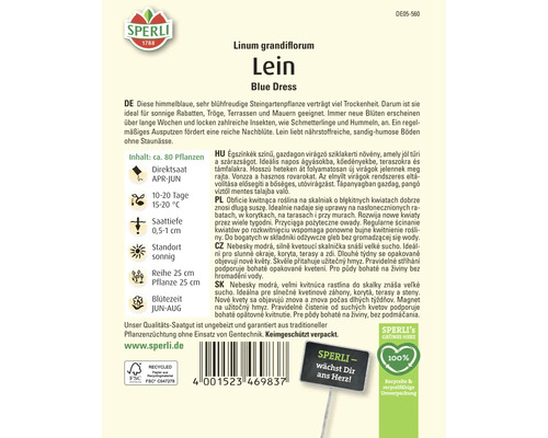 Paquet de graines de lin Blue Dress de Sperli