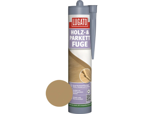 Joint pour socle Lugato Fester Halt chêne 310 ml Lugato Mastic pour bois et parquet, mastic acrylique pour planches de bois, parquet et stratifié