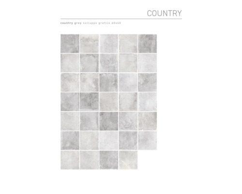 Disposition de carreaux de céramique gris au format 60x60 pour un style campagnard