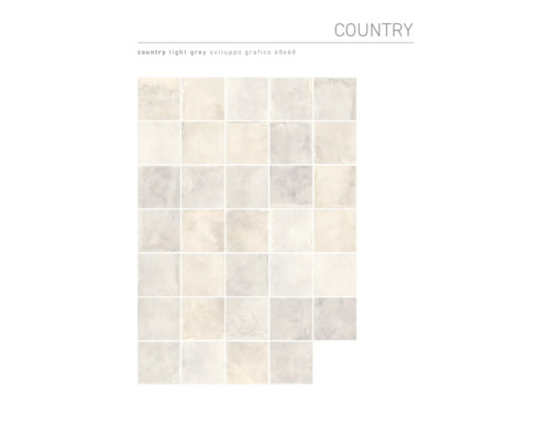 Carreaux gris clair style campagnard, graphique Sviluppo, format 60x60
