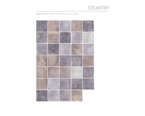 Motif de carreaux Country Multicolore, développement graphique 60x60