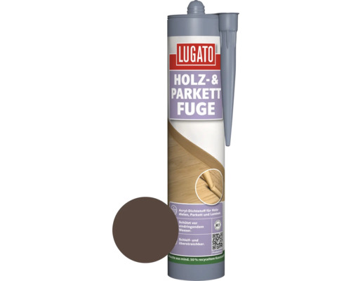 Joint pour socle Lugato Fester Halt noyer 310 ml Mastic acrylique Lugato pour joints de bois et de parquet