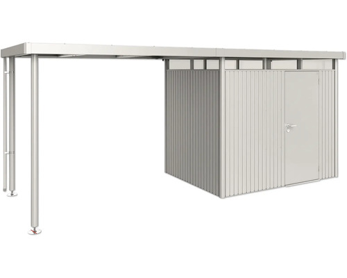 Seitendach Biohort für Gartenhaus HighLine 2 Gr. S 150 x 195 cm silber-metallic Metallcarport mit Geräteraum