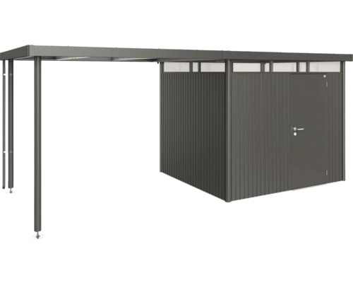 Seitendach Biohort für Gartenhaus HighLine 3 Gr. S 150 x 235 cm dunkelgrau-metallic Metallgerätehaus mit Carport für den Aussenbereich