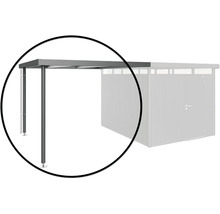 Detailansicht eines Metallcarports mit Stützpfosten