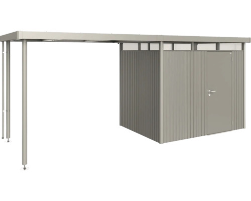 Seitendach Biohort für Gartenhaus HighLine 2 Gr. S 150 x 195 cm quarzgrau-metallic Metallfahrradunterstand mit integriertem Geräteschuppen