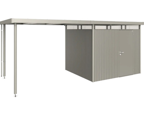 Metall Gerätehaus mit Überdachung und Tür