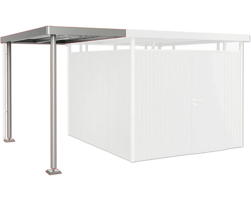 Seitendach Biohort für Gartenhaus HighLine 5 Gr. S 150 x 315 cm quarzgrau-metallic Carport mit Geräteschuppen im Garten