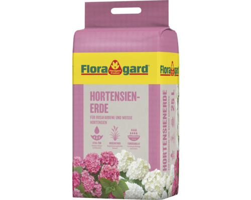 Floragard Hortensienerde, 25 Liter Sack, für rosa- und weissfarbene Hortensien