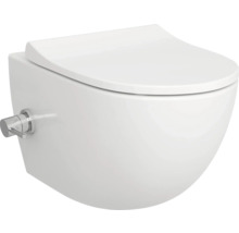 WC à fond creux mural avec levier de commande