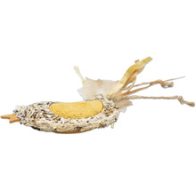 Dekorative Vogel Figur mit Federn für den Innenbereich